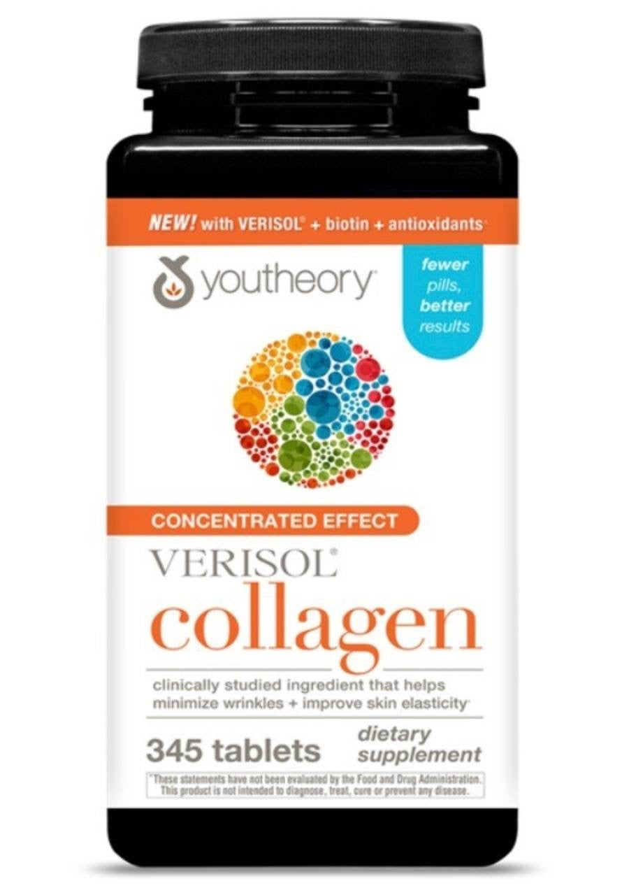 youtheory Concentrated Effect Verisol Collagen, 345 Count Supports Skin, Hair