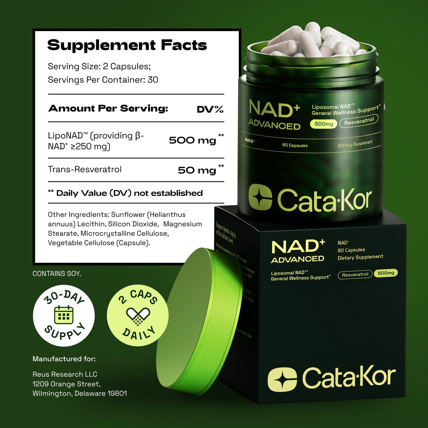 Cata-Kor NAD+ Advanced dietary supplement