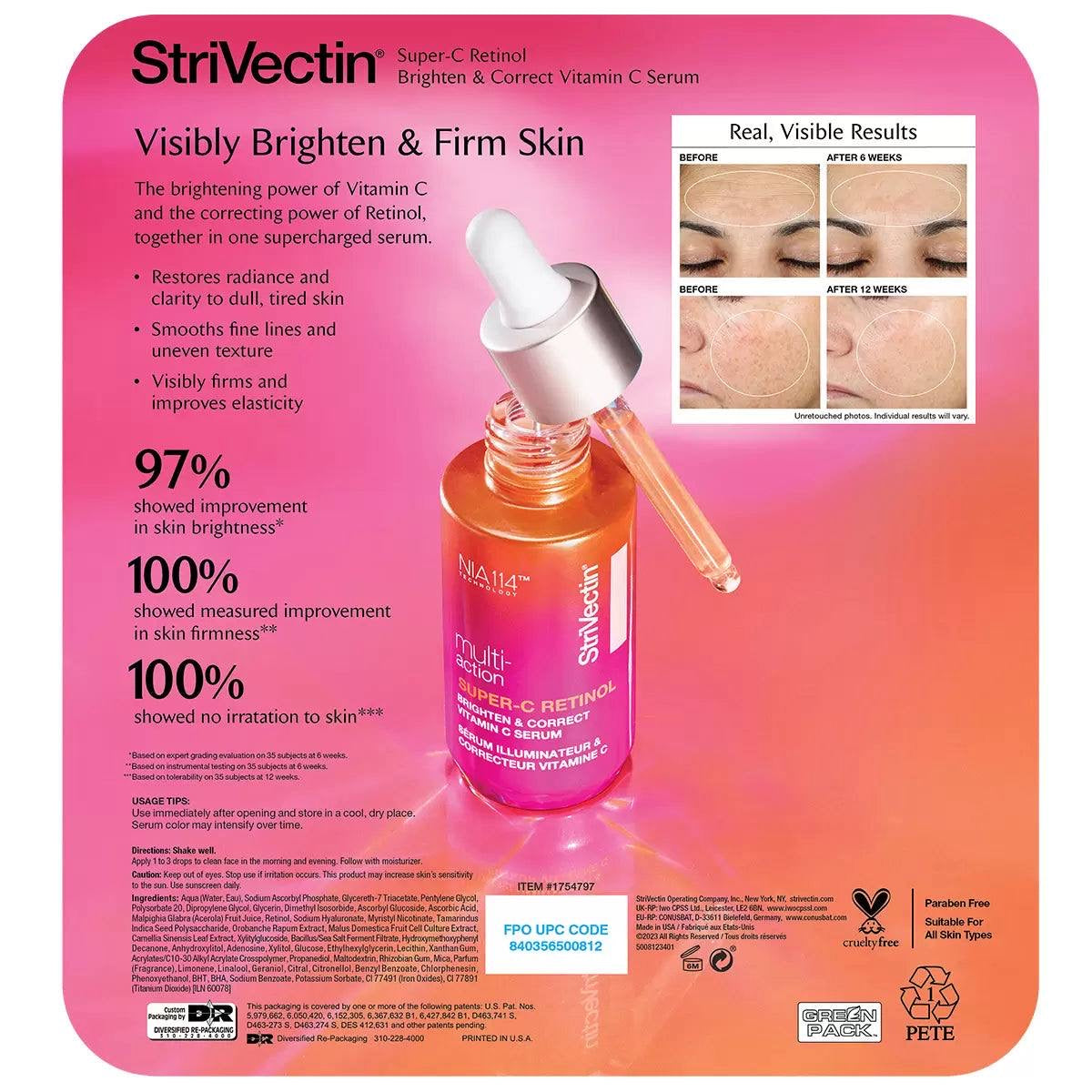 Strivectin vitamin C meets retinol visibly brighten & firm skin