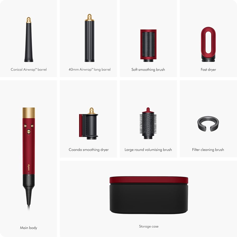 Dyson Airwrap i.d.™ Multi-Styler and Dryer in the Red Velvet / Gold