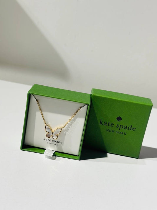 Kate Spade New York All A Flutter mother-of-pearl butterfly pendant necklace