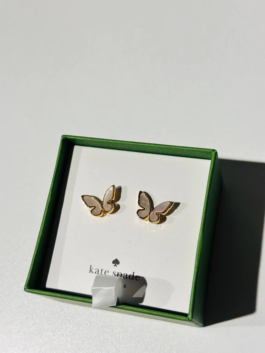 Kate Spade Social Butterfly stud earrings with mother-of-pearl inlay