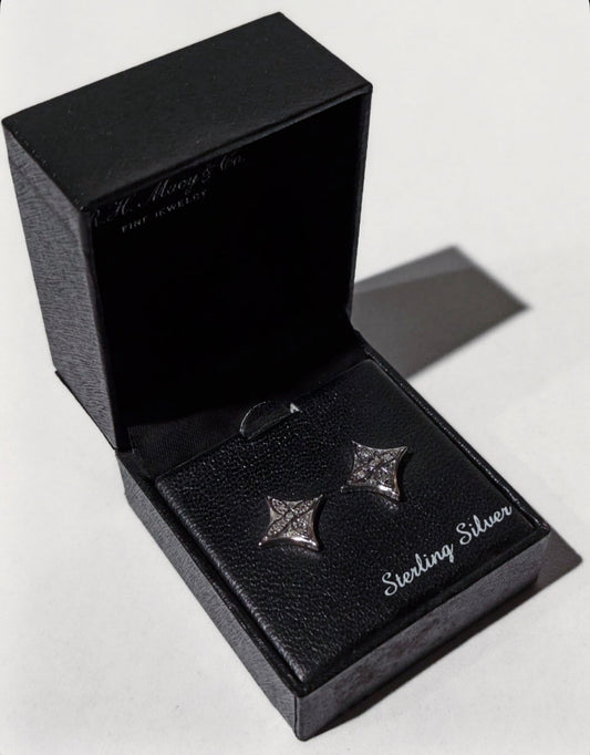 R.H. Macy & Co. sterling silver diamond Star Stud Earrings