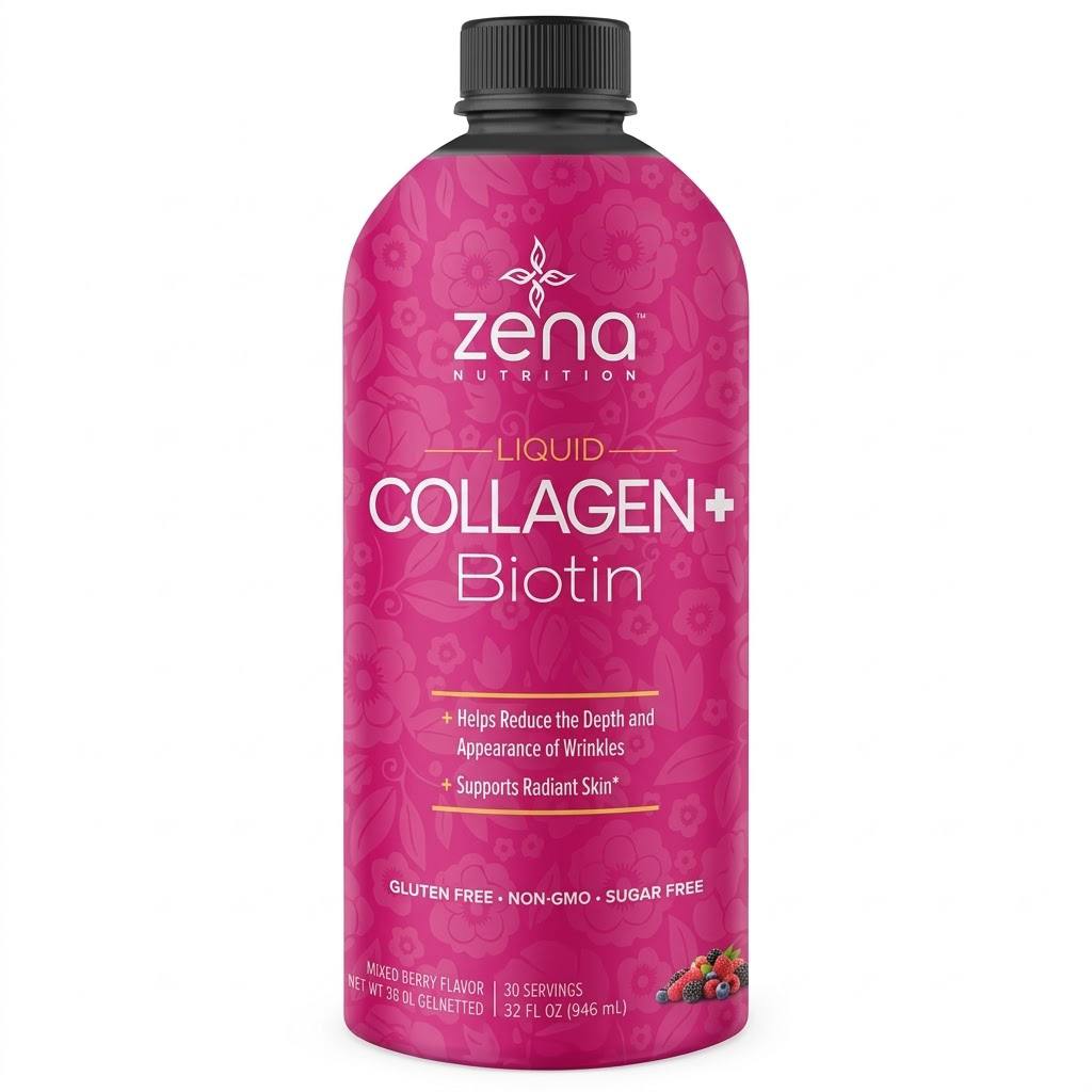 Zena Bioactive Liquid Collagen Biotin 90 Servings