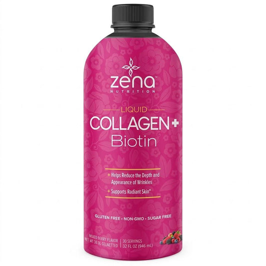 Zena Bioactive Liquid Collagen Biotin 90 Servings