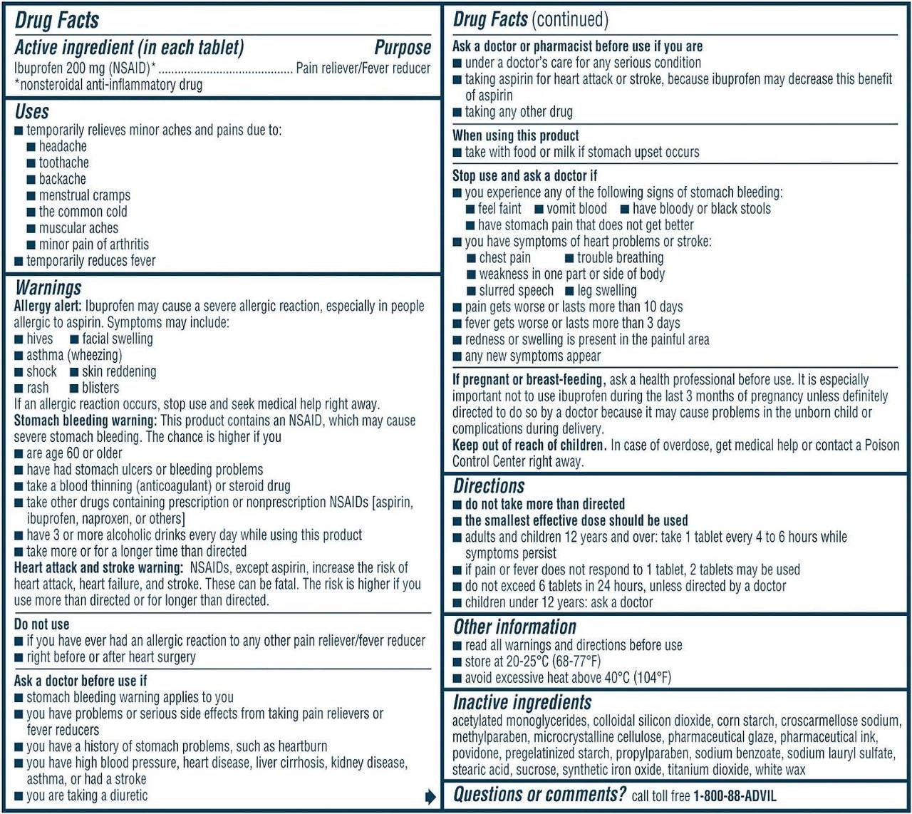 Advil pain reliever / fever reducer
