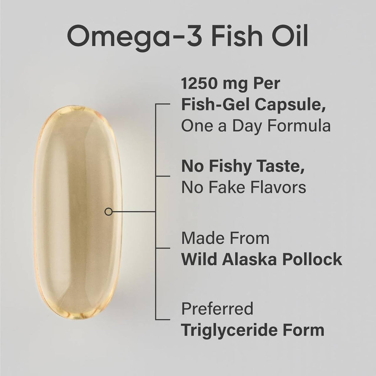 Sports Research Omega-3 Fish Oil 1250mg from Wild Alaska Pollock, 30 softgels