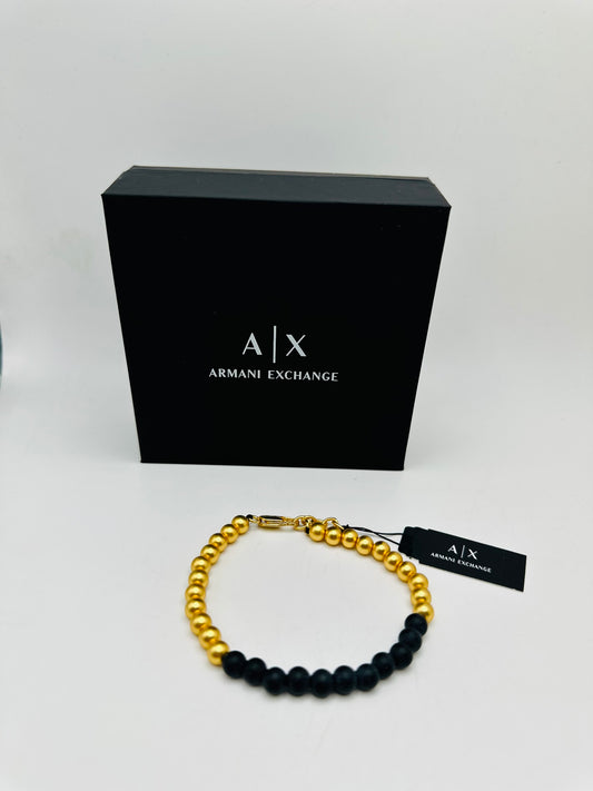 Armani exchange bracelet gold with black