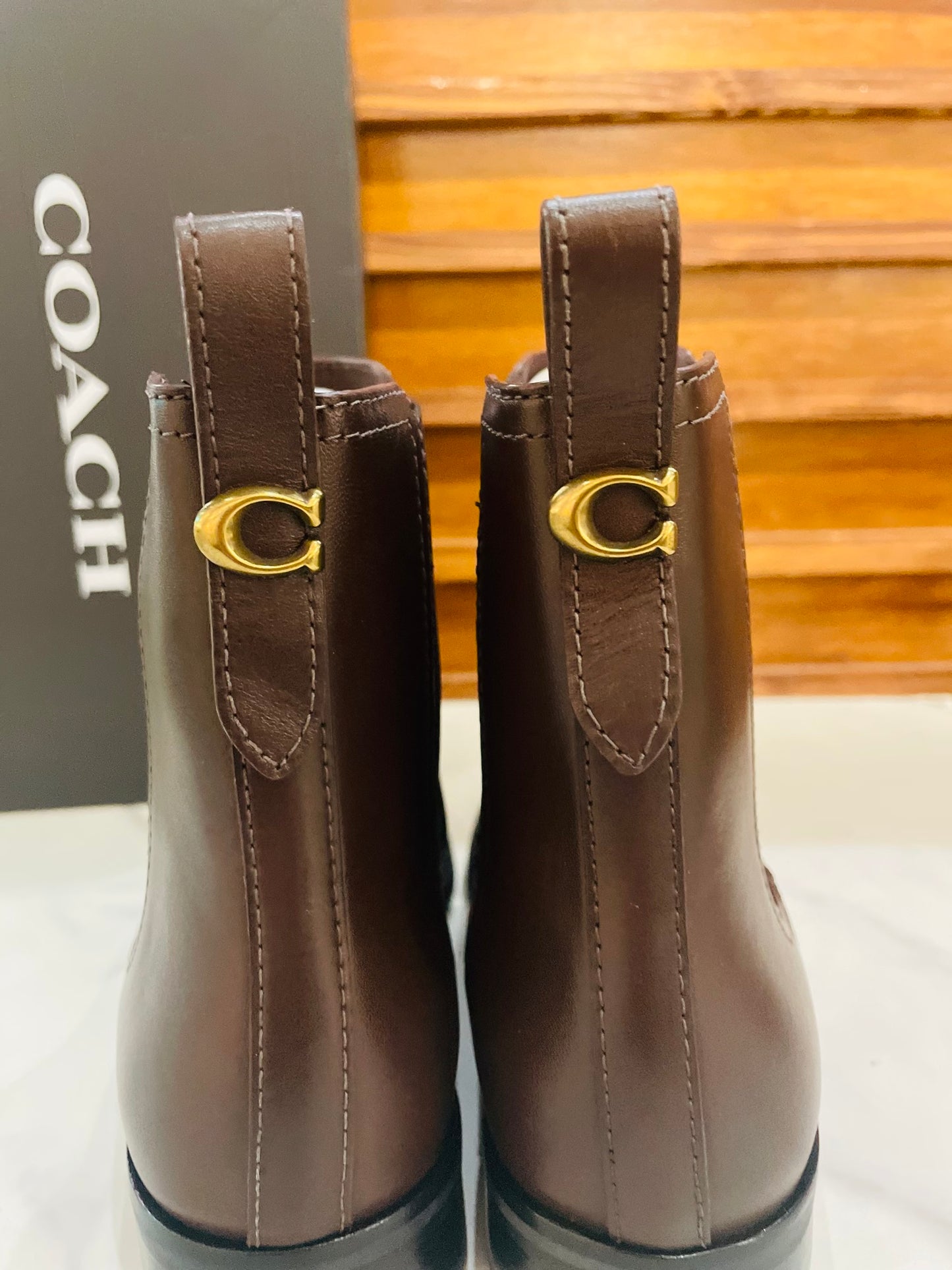 Coach dark brown boots