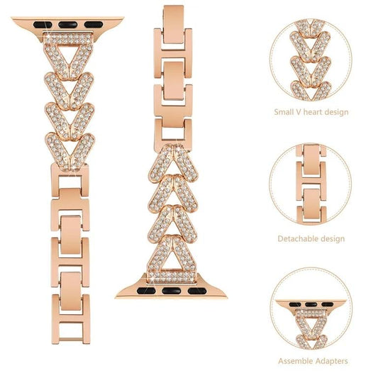 Royal tech Rose gold herringbone compatible with Apple Watch 38mm/40mm / 41 mm