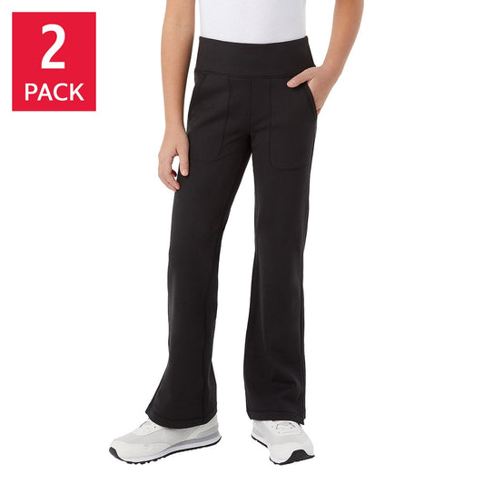 32 Degrees Youth Flare Pant, 2-pack, black