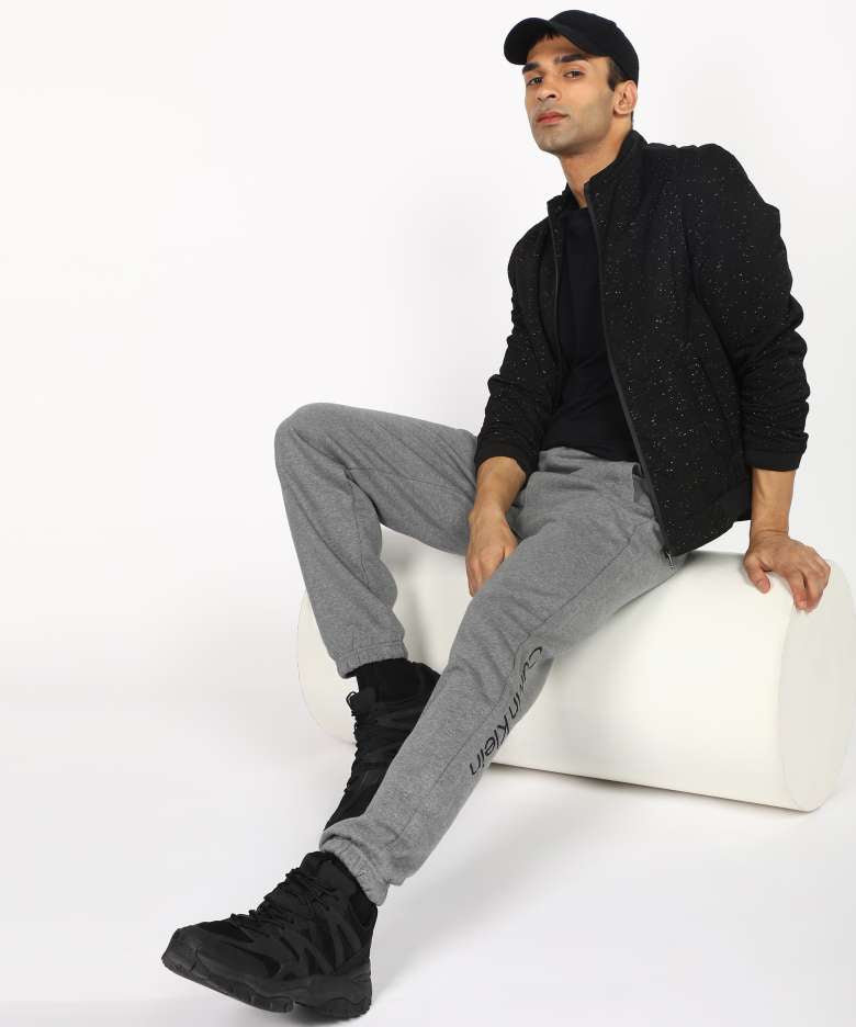Calvin Klein jeans solid men grey tracksuit