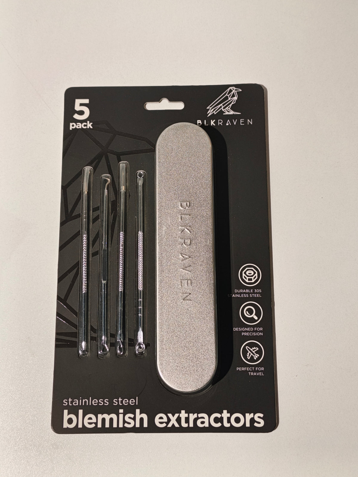 Blkraven 5-pack stainless steel blemish extractors kit