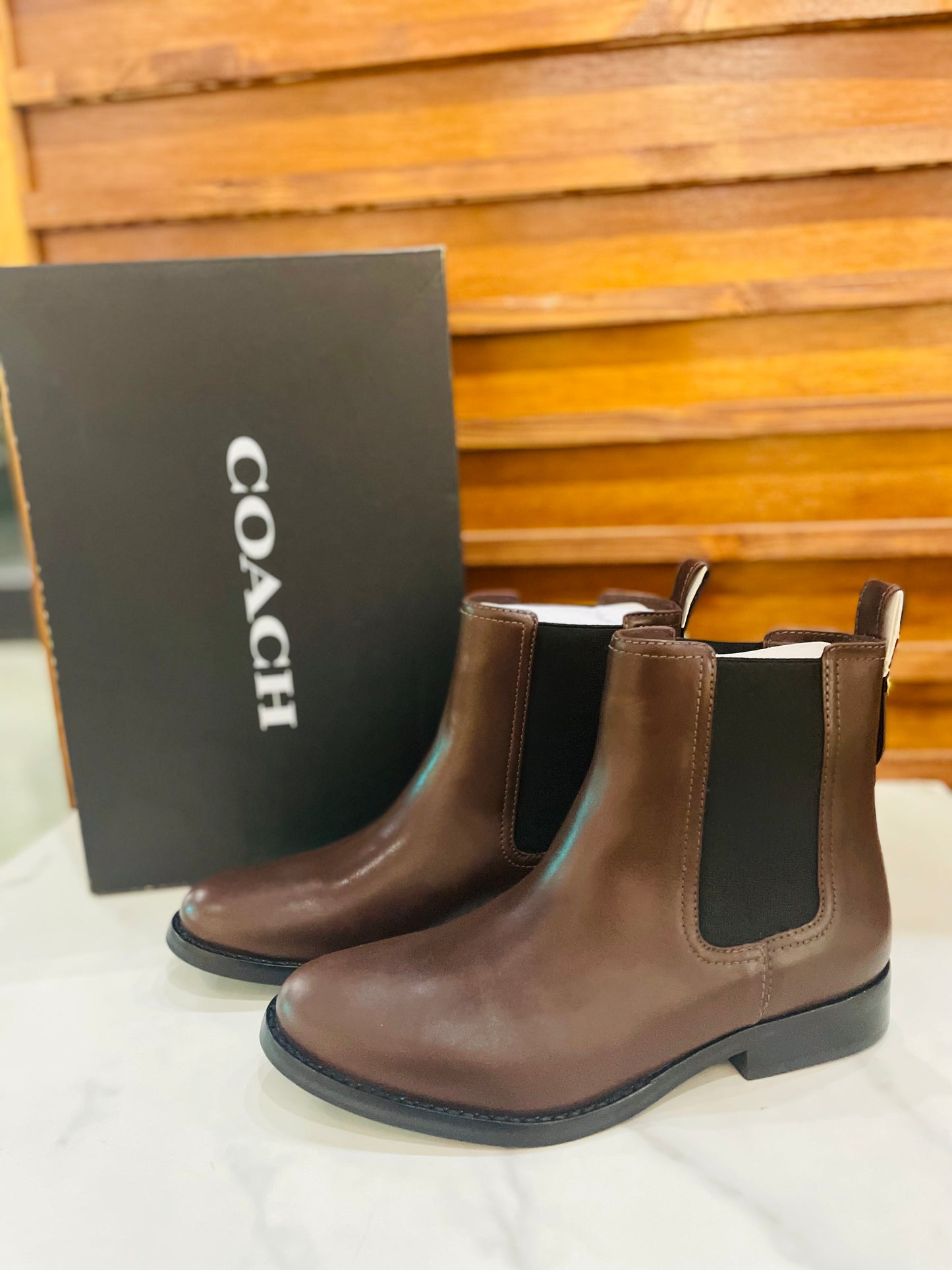 Coach dark brown boots