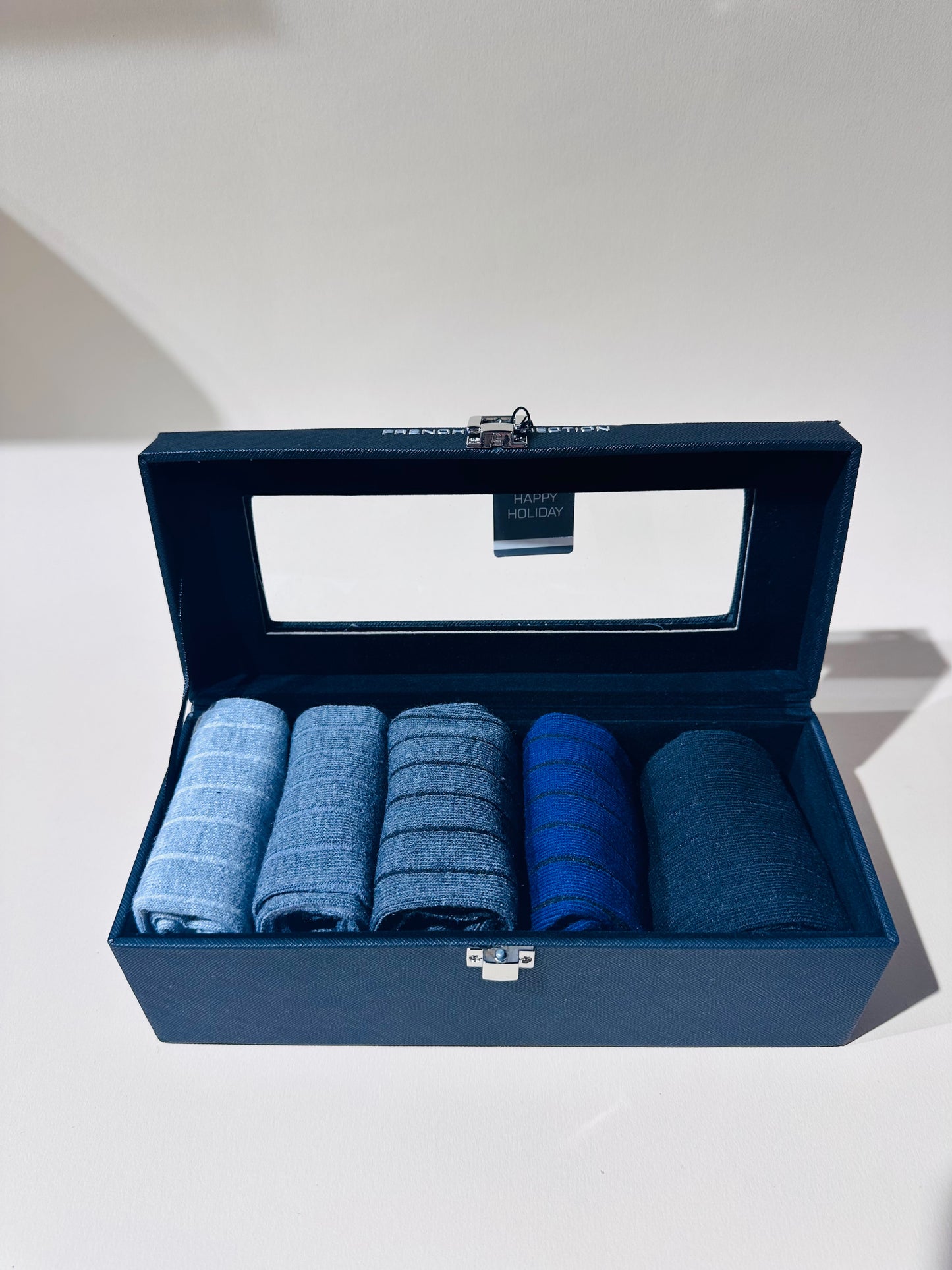 French Connection men's sock gift set in a faux leather box