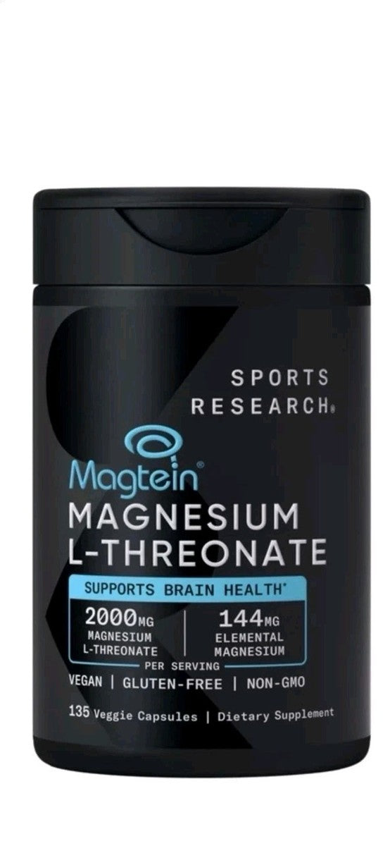 Sports Research Magtein Magnesium L-Threonate 2000mg Brain Health 135 Capsules