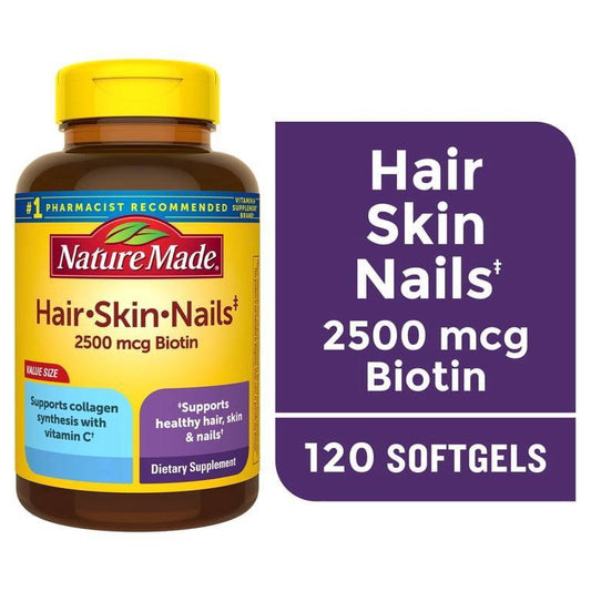 Nature Made Hair, Skin & Nails  2500 mcg of Biotin (120 softgels)