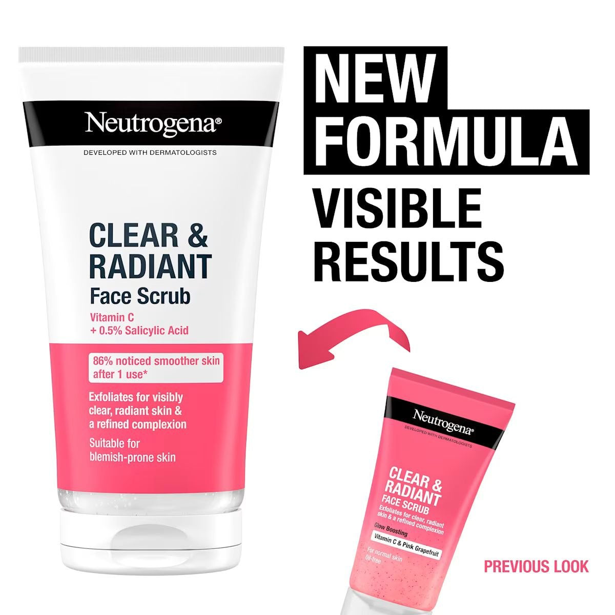 Neutrogena face scrub 
Vitamin C + salicylic acid