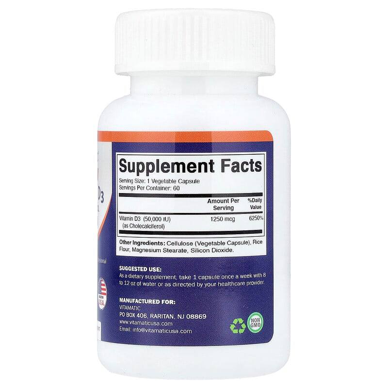 Vitamatic Once Weekly Vitamin D3 50,000 IU (60 capsules)