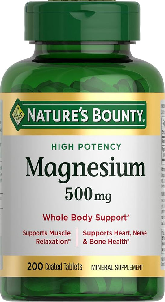 Nature's Bounty Magnesium 500 mg Tablets, Whole Body Support