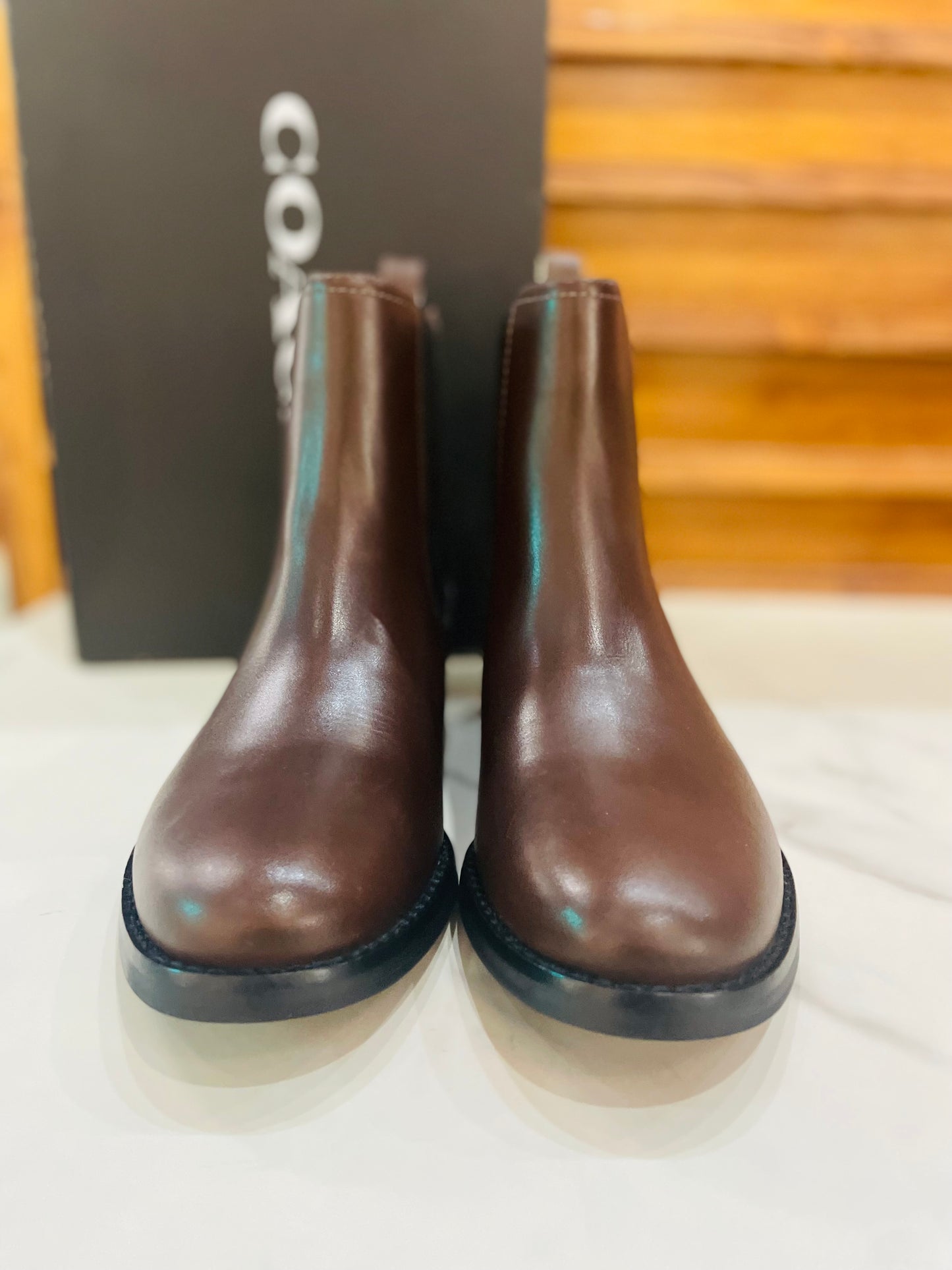 Coach dark brown boots