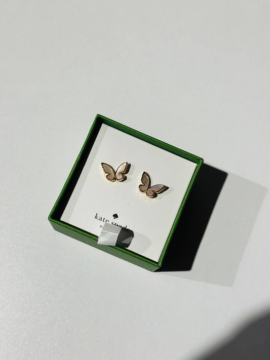 Kate Spade Social Butterfly stud earrings with mother-of-pearl inlay