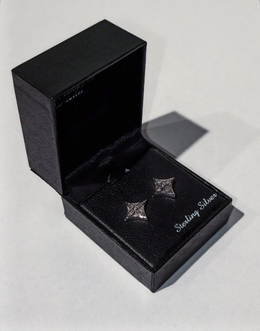 R.H. Macy & Co. sterling silver diamond Star Stud Earrings