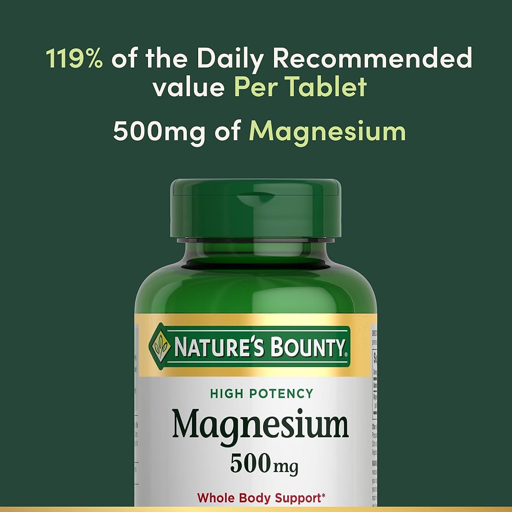 Nature's Bounty Magnesium 500 mg Tablets, Whole Body Support