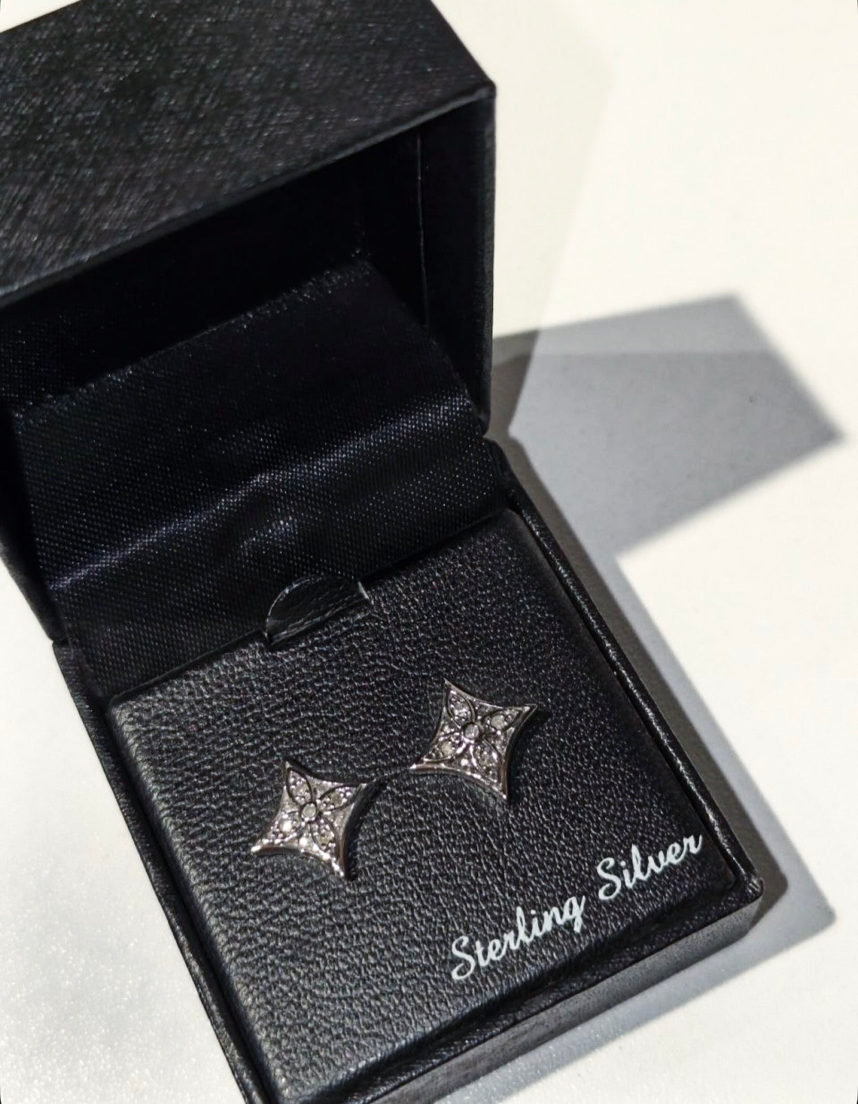 R.H. Macy & Co. sterling silver diamond Star Stud Earrings