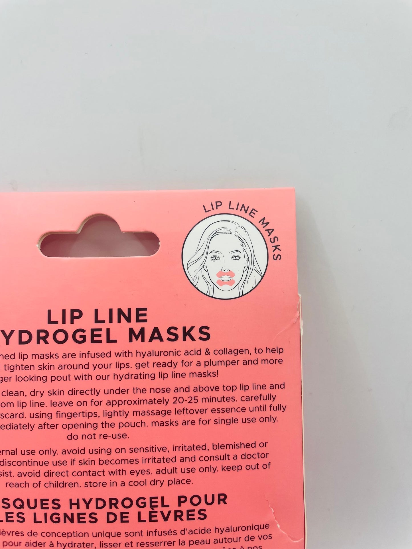 Lip line hydrogel masks