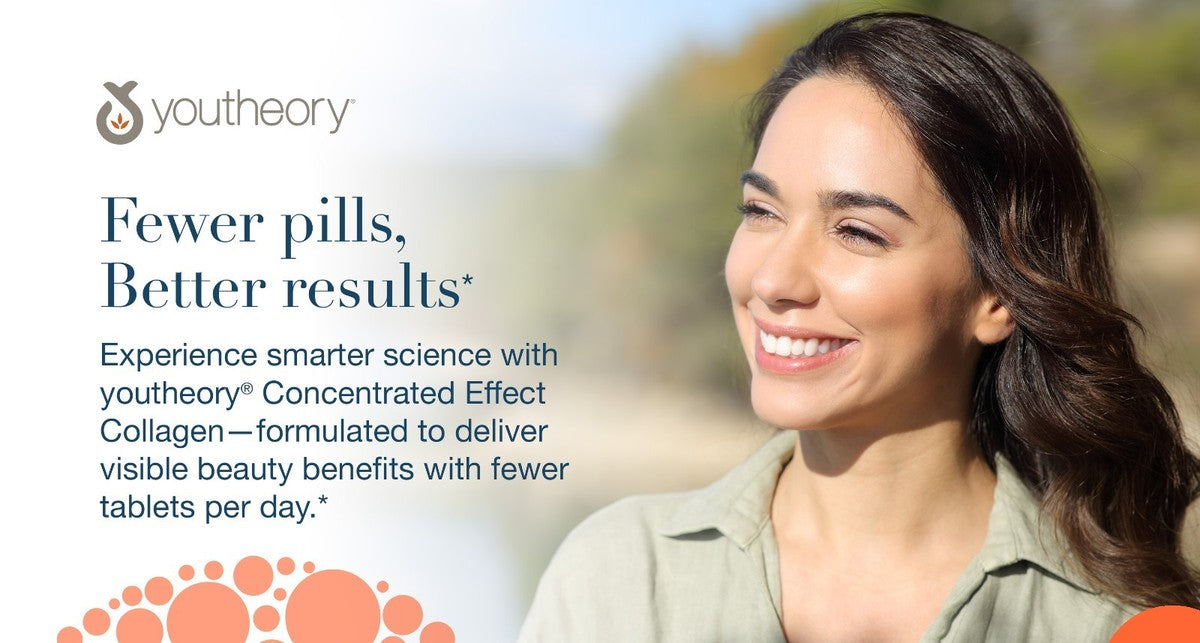 youtheory Concentrated Effect Verisol Collagen, 345 Count Supports Skin, Hair