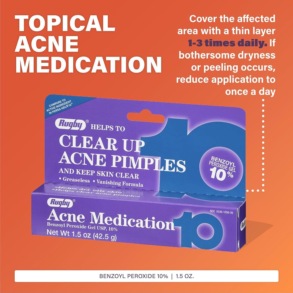 Rugby Acne Medication 10 Pimple Treatment Benzoyl Peroxide Gel 10%
