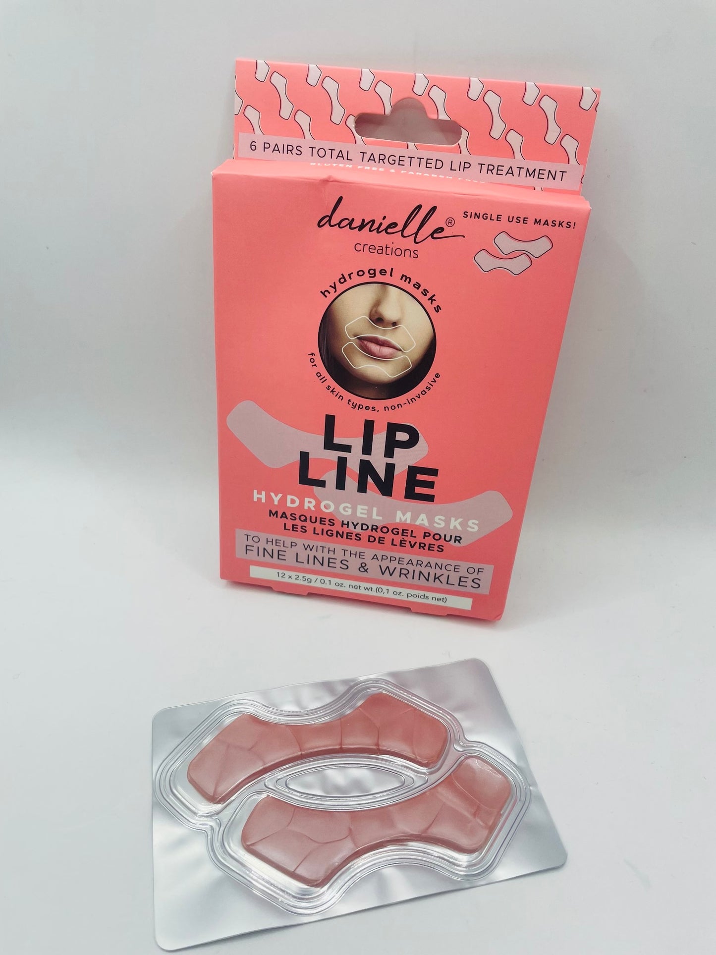 Lip line hydrogel masks