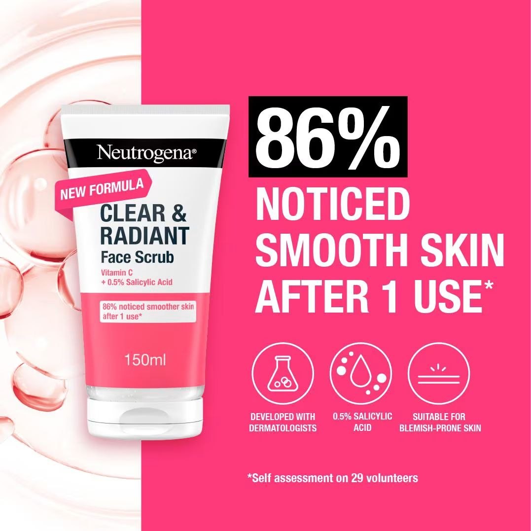 Neutrogena face scrub 
Vitamin C + salicylic acid