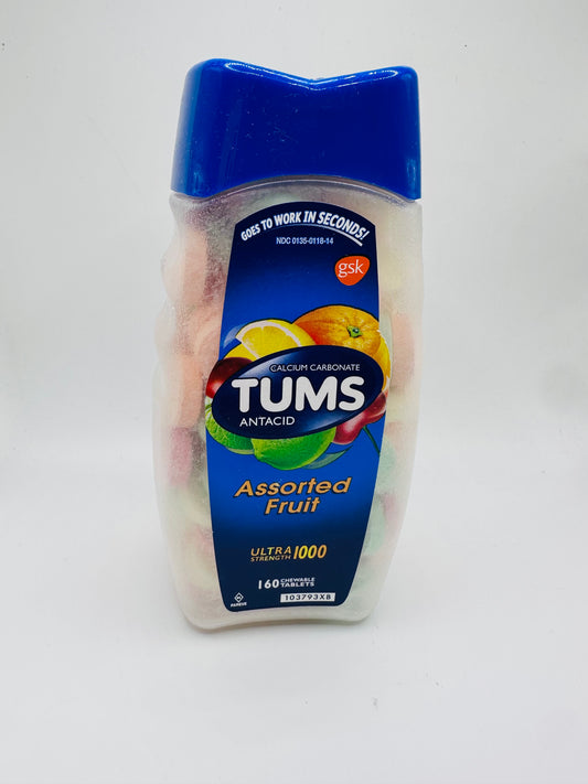 TUMS Ultra Strength Assorted Fruit Antacid Chewable 160 Tablets