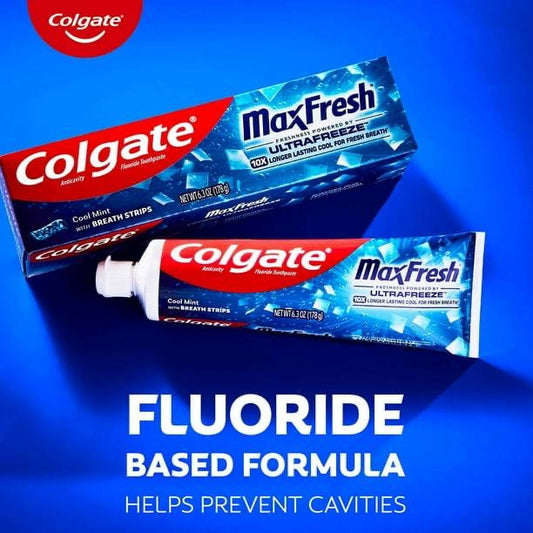 Colgate MaxFresh Toothpaste with Mini Breath Strips, Cool Mint, 7.3 oz.