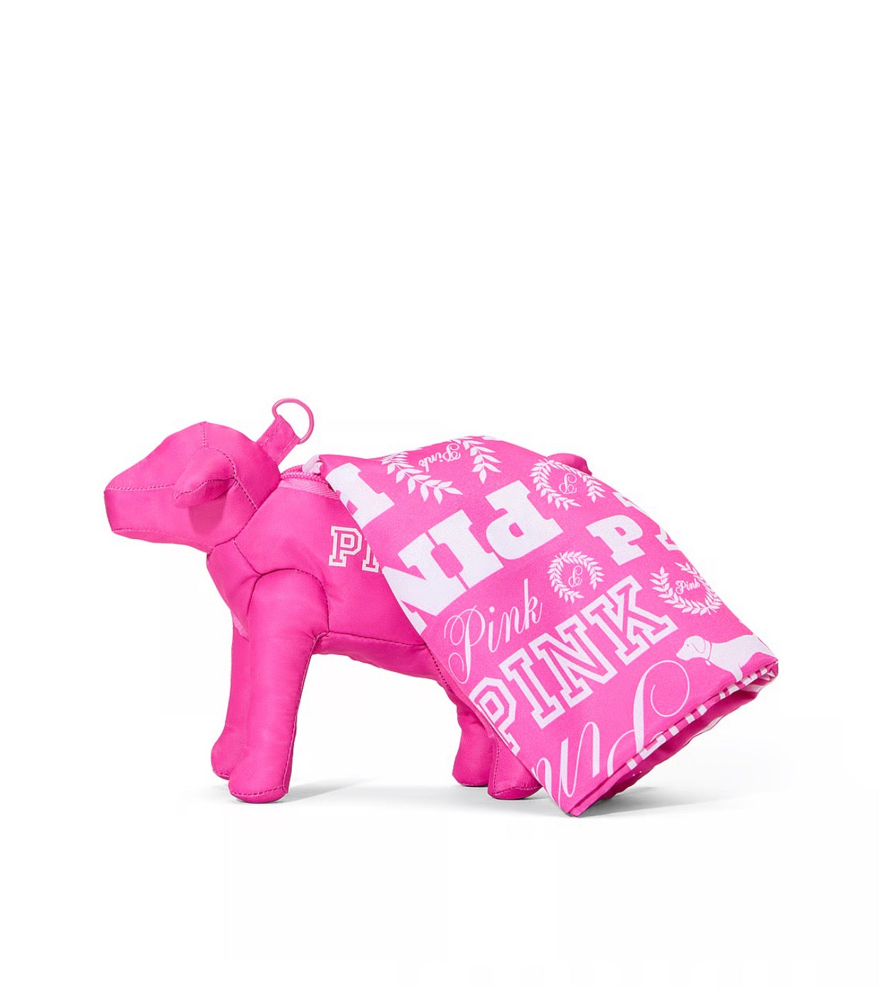 Victoria's Secret PINK Packable Tote Bag with pink dog chain