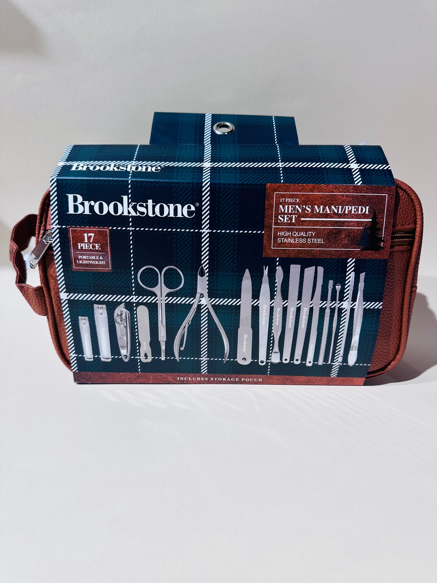 Brookstone 17-piece portable men's manicure and pedicure set