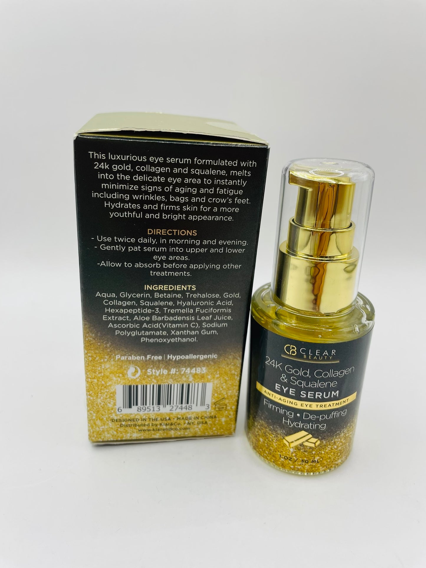 24 k gold , collagen & squalene eye serum