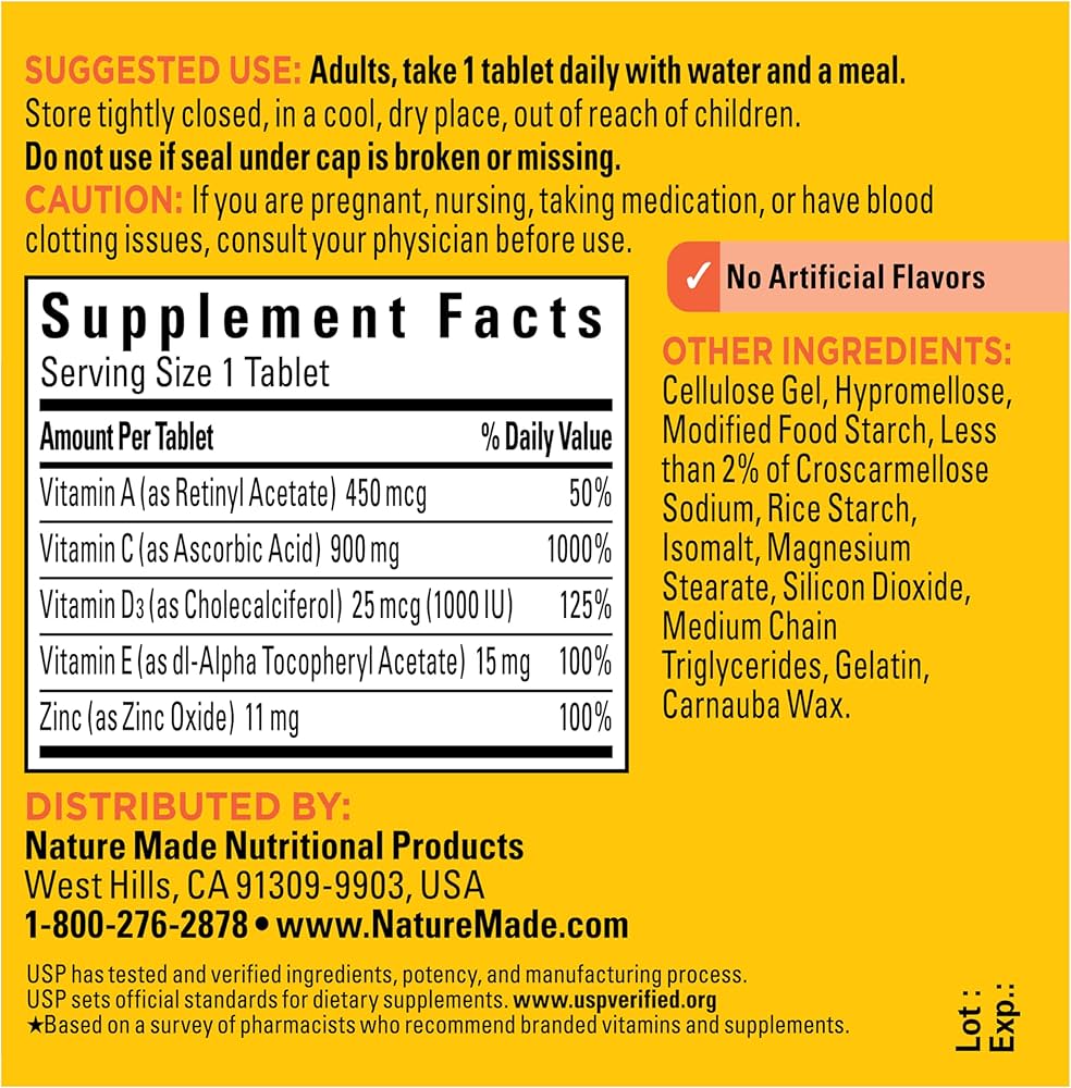 Nature Made Super C with Vitamin D3 and Zinc 60 capsules