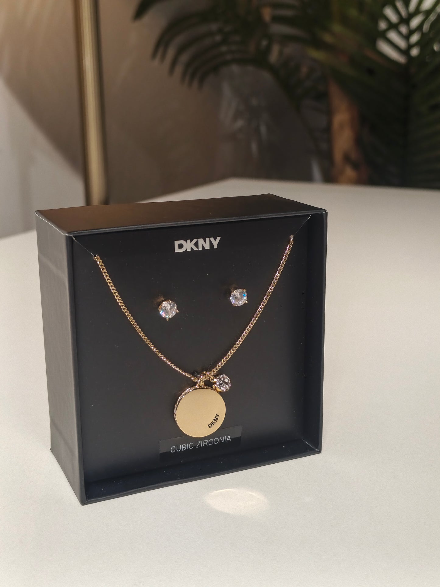 DKNY earrings & necklace set
