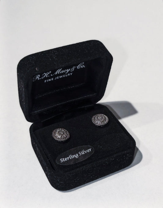R.H. Macy & Co. diamond cluster or multi-halo round stud earrings