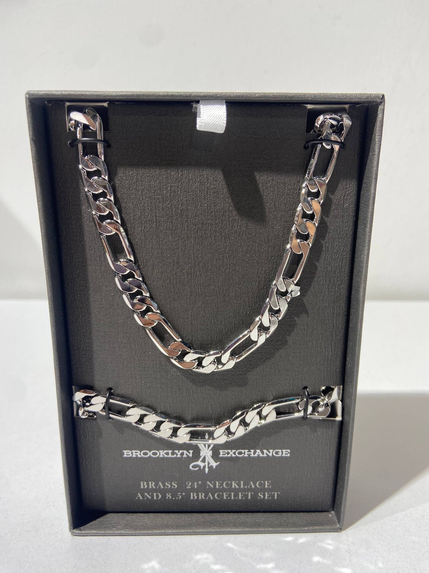 Brooklyn Exchange Brass Necklace and  Bracelet Set
