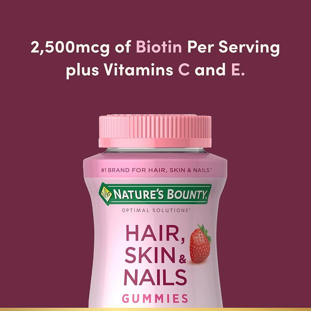 Nature's Bounty Hair, Skin & Nails Gummies, Strawberry, 80 Gummies