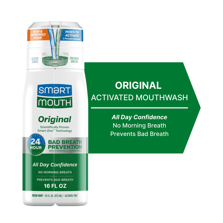 SmartMouth The Original Activated Dual-Solution Breath Rinse Mouthwash