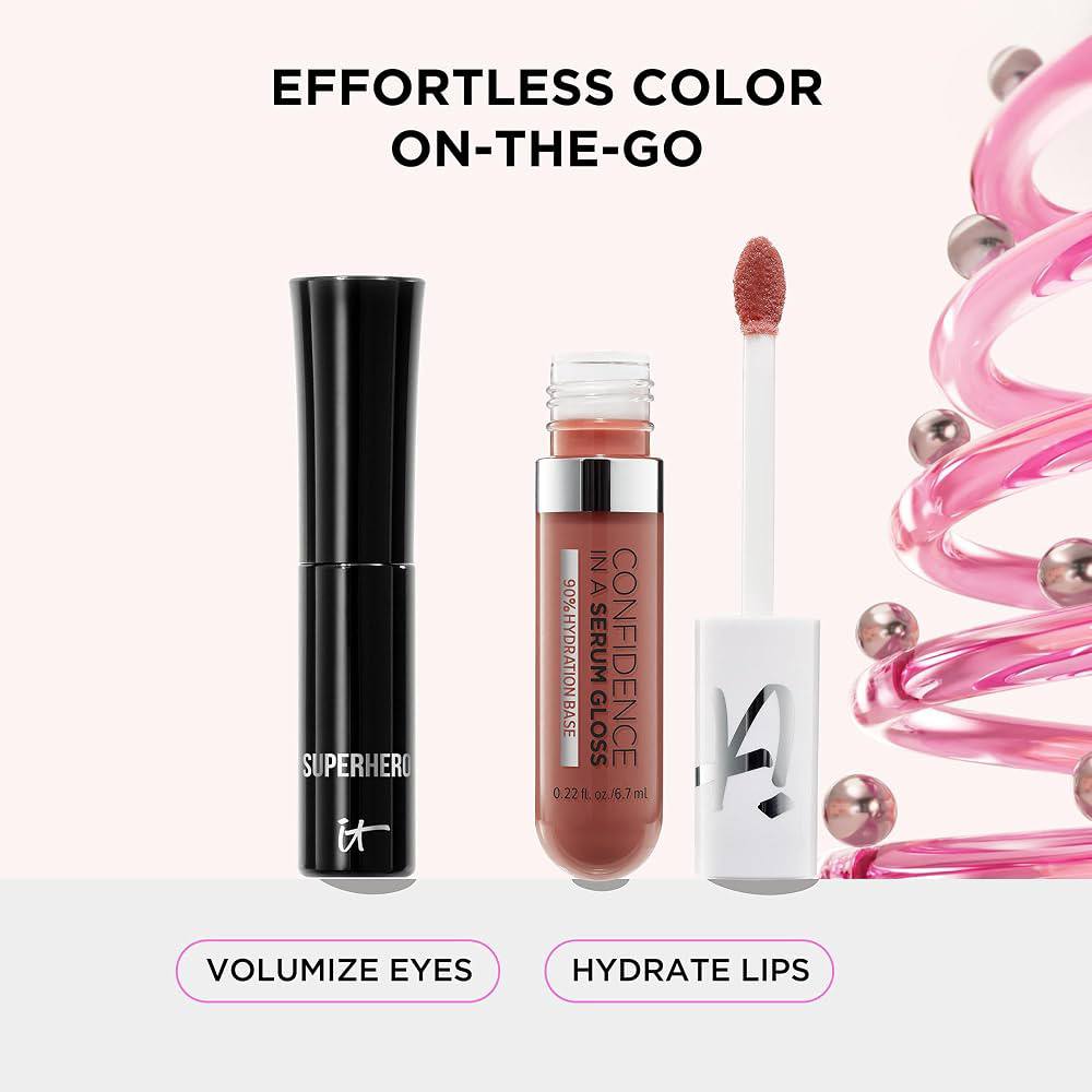 IT Cosmetics Unwrap Effortless Color Mascara + Lip Gloss set