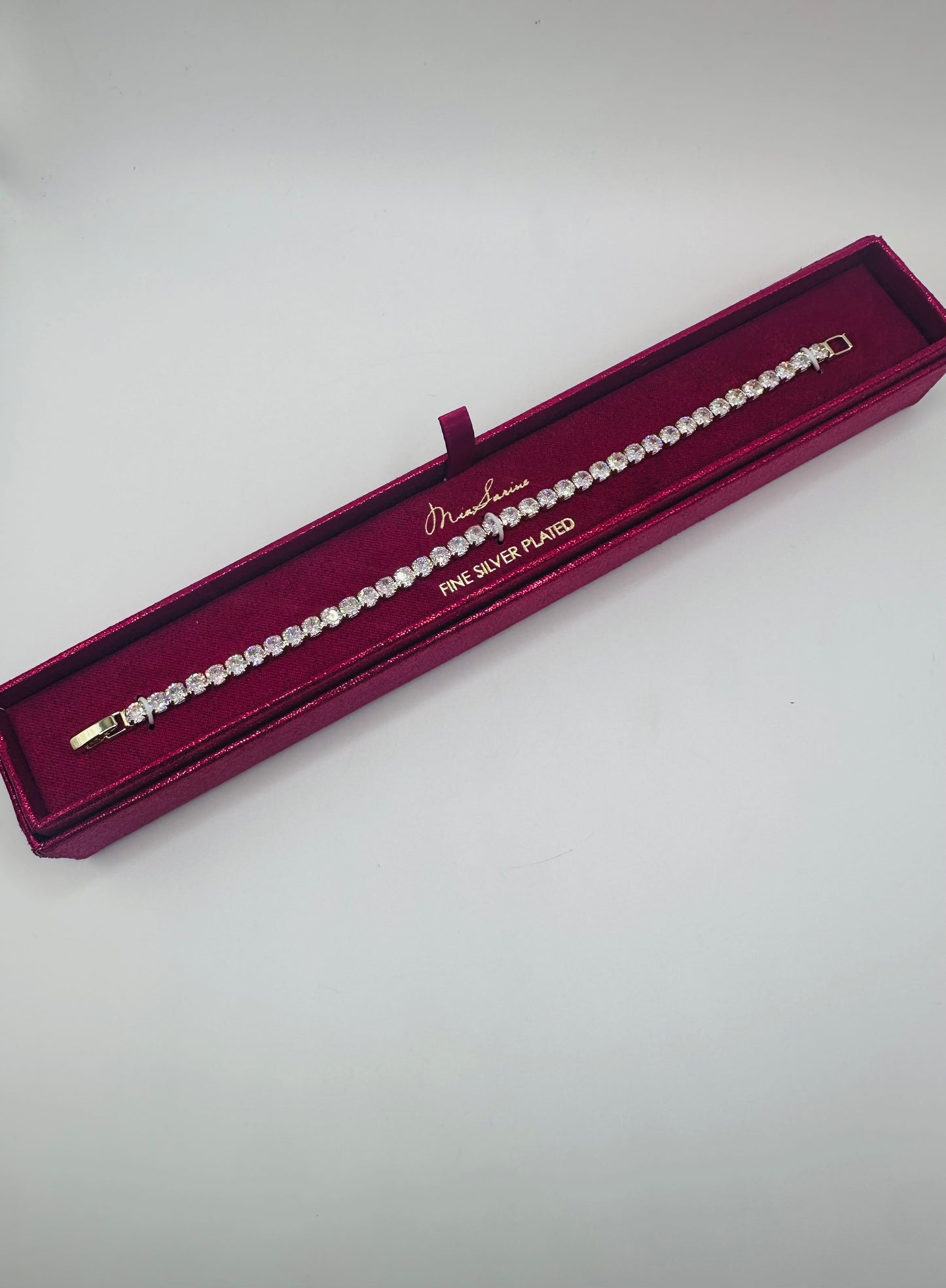 Miax Sarine fine silver plated tennis bracelet