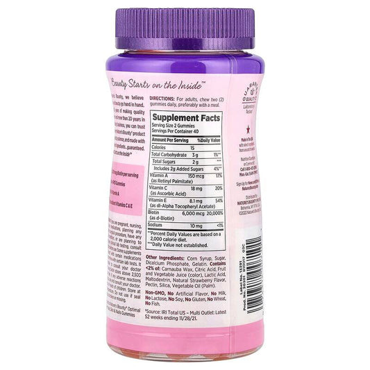 Nature’s bounty Hair Skin & Nails Gummies, Strawberry, 80 Gummies