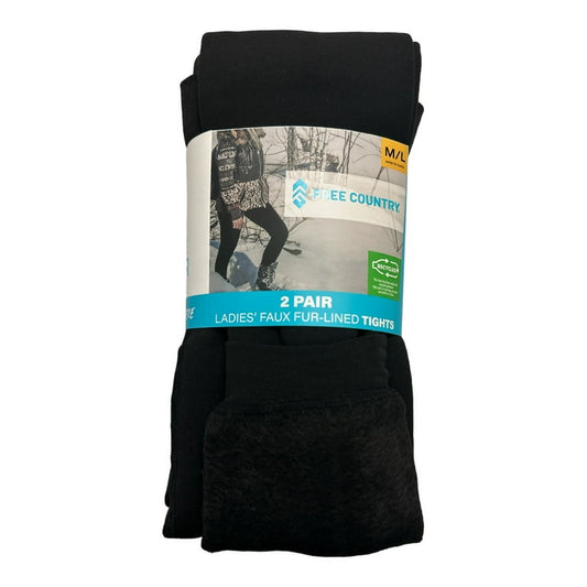 Free country ladies faux fur-lined tights size s/m