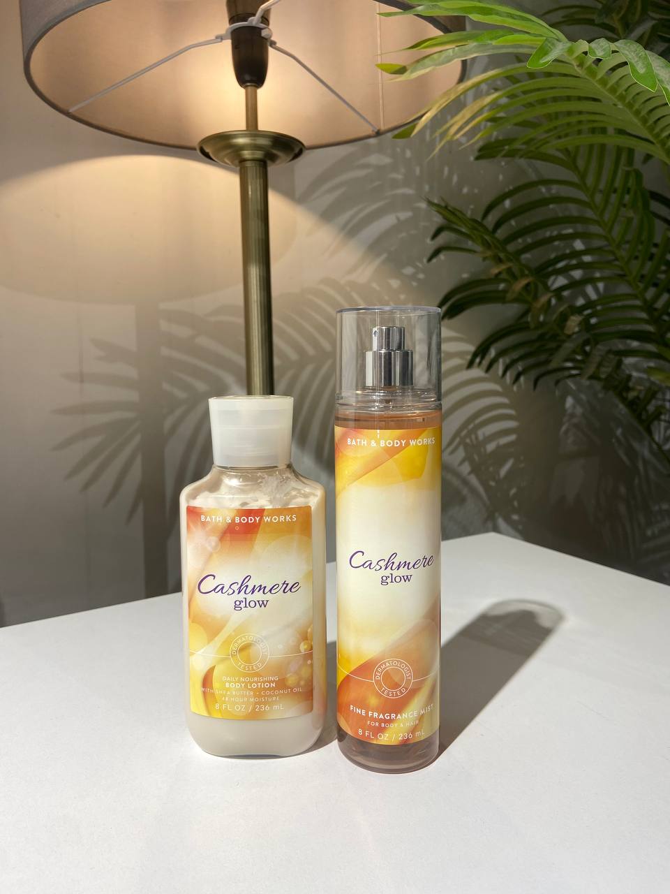 Bath and body works cashmere glow fine fragrance mist & body lotion set